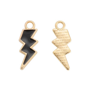 10Pcs/lot Enamel Lightning Charms Colorful Drop Oil Alloy Pendant