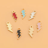 10Pcs/lot Enamel Lightning Charms Colorful Drop Oil Alloy Pendant
