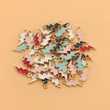 10Pcs/lot Enamel Lightning Charms Colorful Drop Oil Alloy Pendant