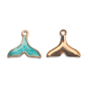 10Pcs Zinc Alloy Mermaid Fish Tail Enamel Charms Pendant