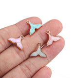 10Pcs Zinc Alloy Mermaid Fish Tail Enamel Charms Pendant