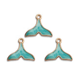10Pcs Zinc Alloy Mermaid Fish Tail Enamel Charms Pendant