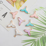 10Pcs Zinc Alloy Mermaid Fish Tail Enamel Charms Pendant