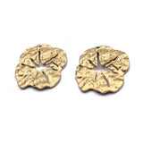 10pcs Raw Brass Broken Leaf Charms Hammered Flower Pendant for DIY Earrings