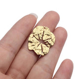 10pcs Raw Brass Broken Leaf Charms Hammered Flower Pendant for DIY Earrings