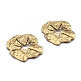 10pcs Raw Brass Broken Leaf Charms Hammered Flower Pendant for DIY Earrings