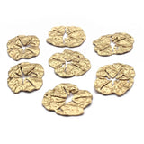 10pcs Raw Brass Broken Leaf Charms Hammered Flower Pendant for DIY Earrings
