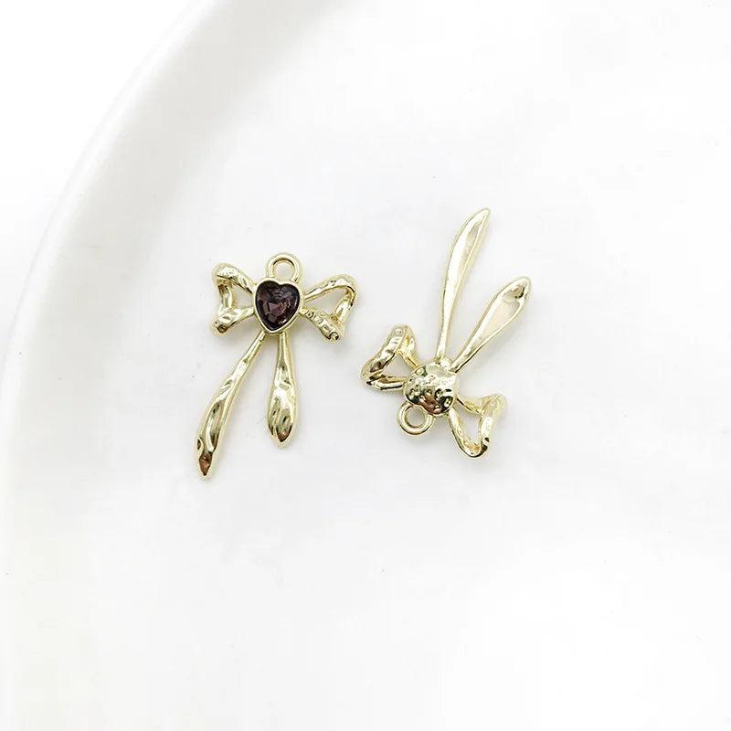 15x24mm Rhinestone Bow Charm For Jewelry Making