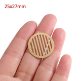 10pcs Raw Brass Circle Charms for DIY Earrings Jewelry Making