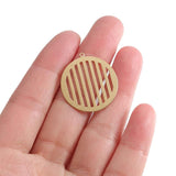 10pcs Raw Brass Circle Charms for DIY Earrings Jewelry Making