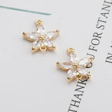 18k Plated Zircon Pendants for DIY Earrings