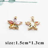 18k Plated Zircon Pendants for DIY Earrings