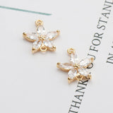 18k Plated Zircon Pendants for DIY Earrings