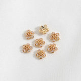 14K Zircon Flower Bracelet Holder Ornamental Beaded Cap Accessories