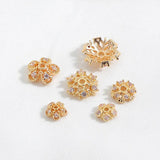 14K Zircon Flower Bracelet Holder Ornamental Beaded Cap Accessories