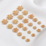 14K Zircon Flower Bracelet Holder Ornamental Beaded Cap Accessories