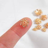 14K Zircon Flower Bracelet Holder Ornamental Beaded Cap Accessories