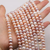 Natural Freshwater Pearl Mix-Color Round Loose Beads 8-9mm DIY Bracelet Necklace