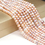 Natural Freshwater Pearl Mix-Color Round Loose Beads 8-9mm DIY Bracelet Necklace