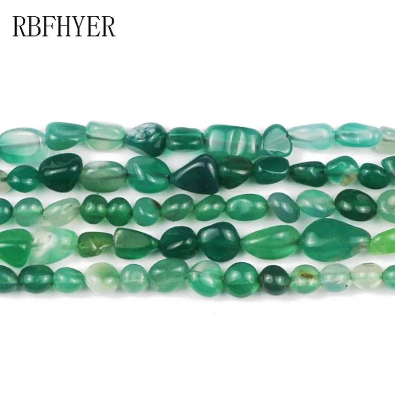 Green Carnelian Nature Gravel Beads 5mm-7mm for DIY Jewelry Making