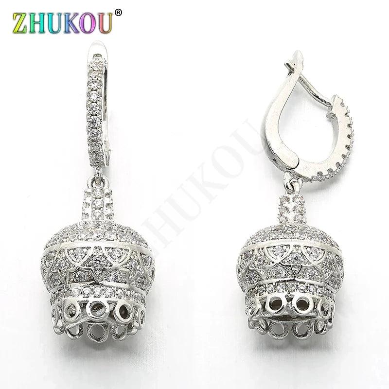 High Brass CZ Tassel Caps Pendant 12*32mm DIY Jewelry Findings