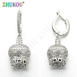High Brass CZ Tassel Caps Pendant 12*32mm DIY Jewelry Findings
