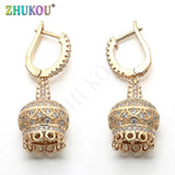 High Brass CZ Tassel Caps Pendant 12*32mm DIY Jewelry Findings