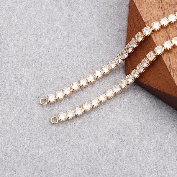 DIY Zircon Chain 18K Plated 0.3 Microns Copper Charms Jewelry Making