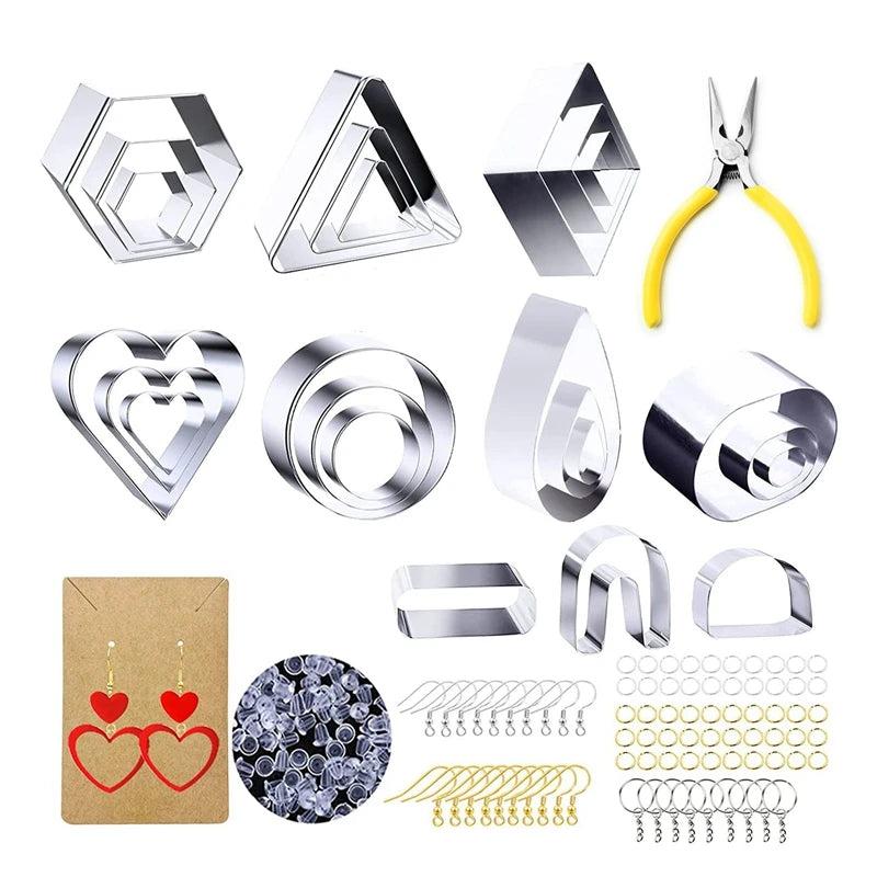 24 PCS Clay Earring Jewelry Cutters, Earring Cards & Hooks