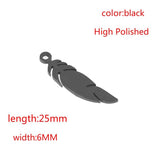 Polished Stainless Steel Feather Pendant DIY Jewelry Making