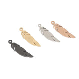 Polished Stainless Steel Feather Pendant DIY Jewelry Making