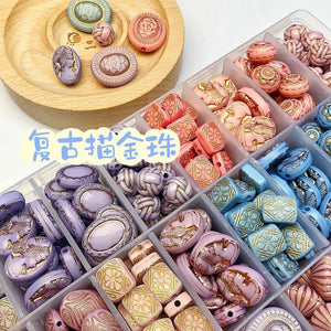 10g Retro Oval Beads Acrylic DIY Jewelry Earring Accessories