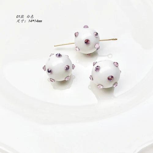 Acrylic Zircon Round Beaded Earrings Material