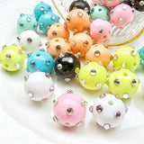Acrylic Zircon Round Beaded Earrings Material