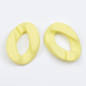 10pcs Frosted Resin Pendant Necklace Chain Beads 31*39mm Acrylic Assembled Parts
