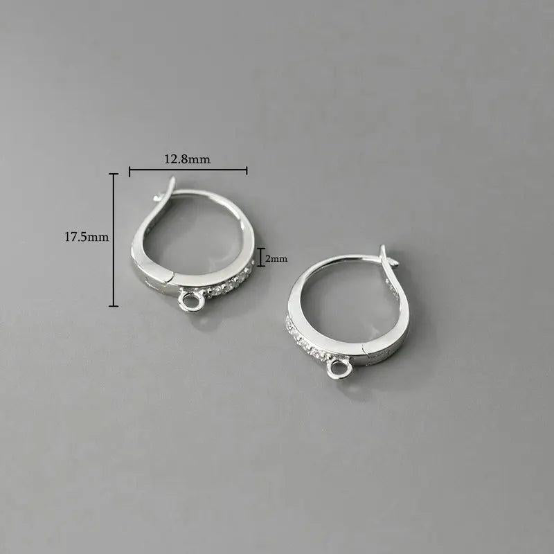 925 Silver Zircon Earring Hooks for DIY Earrings