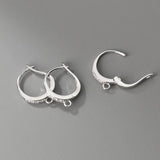 925 Silver Zircon Earring Hooks for DIY Earrings