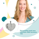 5Pcs Stainless Steel Heart Pendant Hanging Decorative Accessories