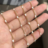 1m Copper Love Heart Drop Oil Chains Charms Necklace Bracelet Chains Finding