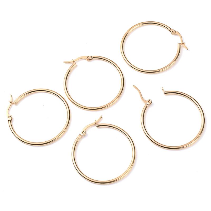 10PCS 15-50mm Steel Earrings Loop Hoops Open Hooks Base Ear Ring