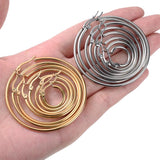 10PCS 15-50mm Steel Earrings Loop Hoops Open Hooks Base Ear Ring