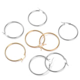 10PCS 15-50mm Steel Earrings Loop Hoops Open Hooks Base Ear Ring