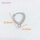 14K Plated Hoop Earrings Clasps Hooks with Zircon Inlay