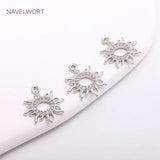 14mm*17mm Rhodium Zircon Sun Charms for Earrings