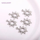 14mm*17mm Rhodium Zircon Sun Charms for Earrings