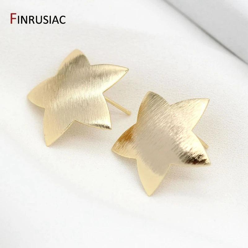 High Brass Metal 14k Plated Star/ Heart Post Earrings