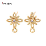 Small Flower Stud Earring Findings 14k Real Plated DIY