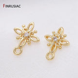 Small Flower Stud Earring Findings 14k Real Plated DIY