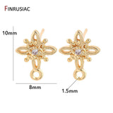 Small Flower Stud Earring Findings 14k Real Plated DIY