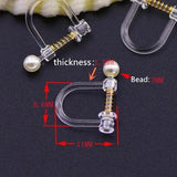 20pcs Clear Resin Spring Pearl Ear Clip DIY Earrings Accessory